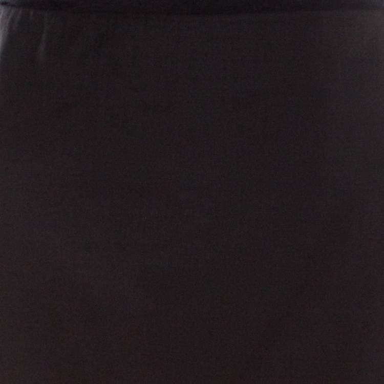 Pre Owned Hermes Black Wool Fold Over Front Pencil Skirt L