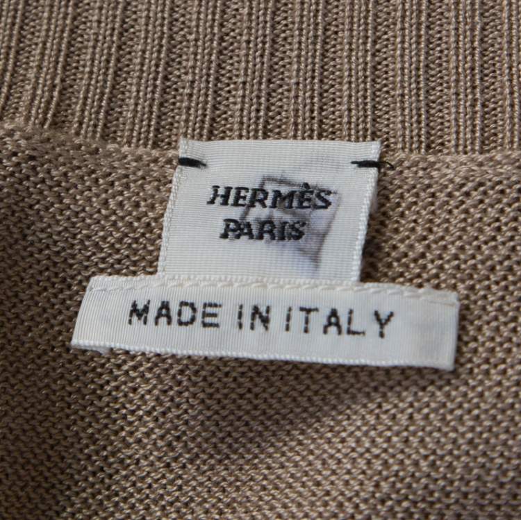 Pre Owned Hermes Metallic Silk and Lurex Knit Sweater M 