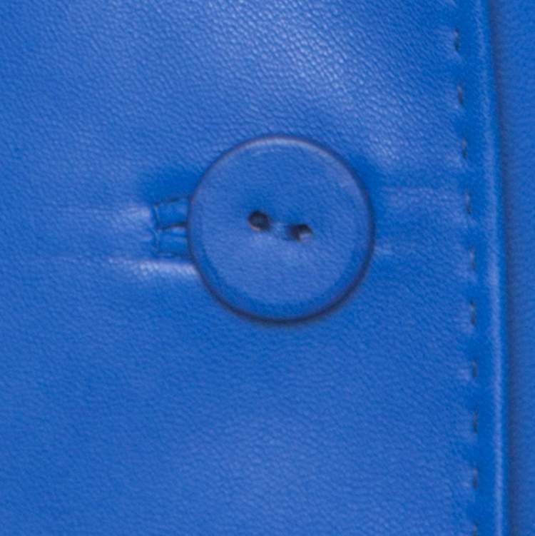 Pre Owned Hermes Blue Lambskin Blazer M
