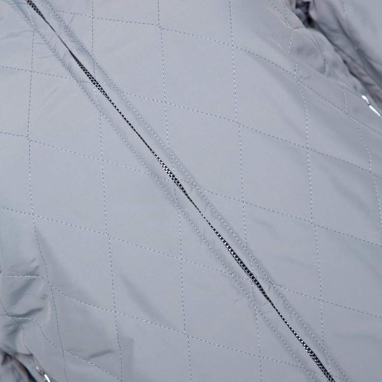 Pre Owned Hermes Navy Blue Quilted Reversible Jacket XS