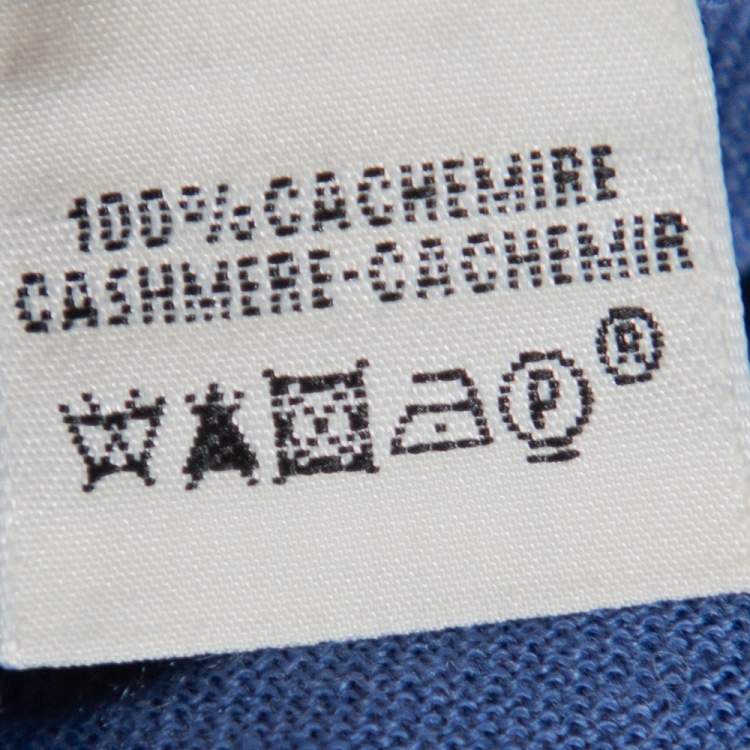 Pre Owned Hermès Blue Cashmere Sleeveless Polo T-Shirt S