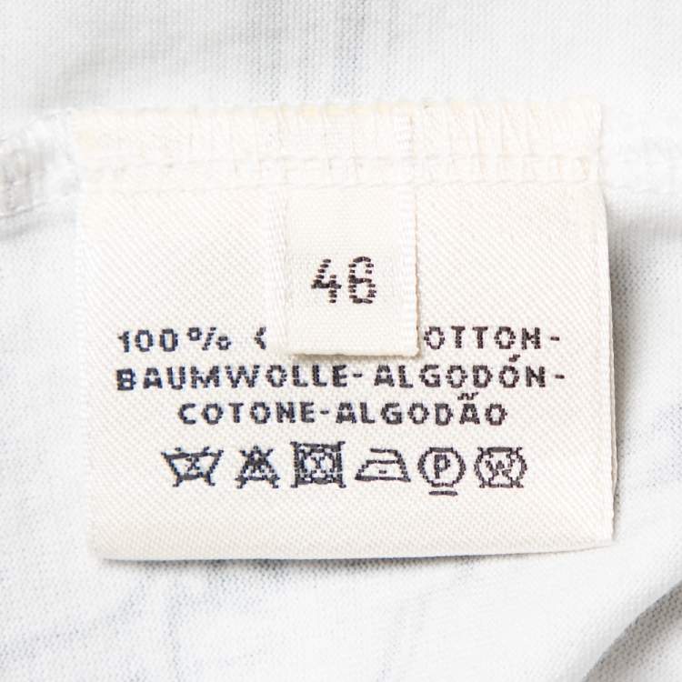 Pre Owned Hermes White Saddle Printed Cotton Crewneck T-Shirt XL