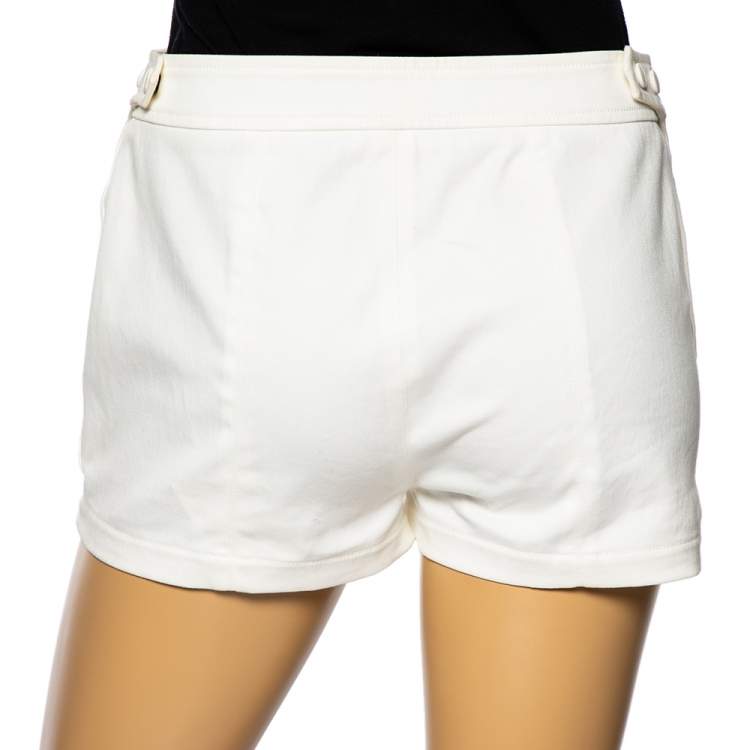 Pre Owned Hermes Ivory Cotton Twill Shorts S