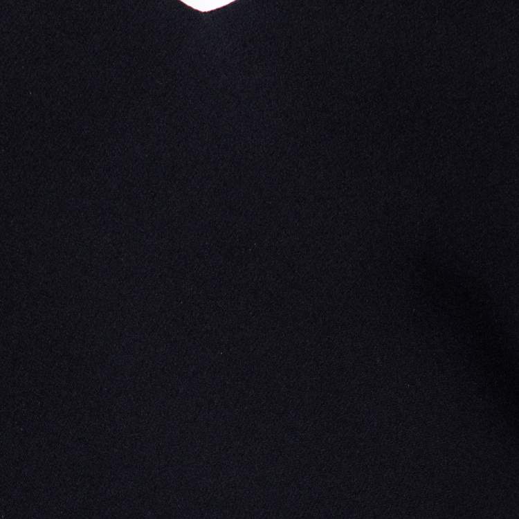 Pre Owned Hermés Black Silk Crepe Sleeveless V-neck Maxi Dress M