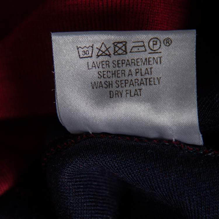 Pre Owned Hermes Sellier Red Wool Half Zip Sweater L