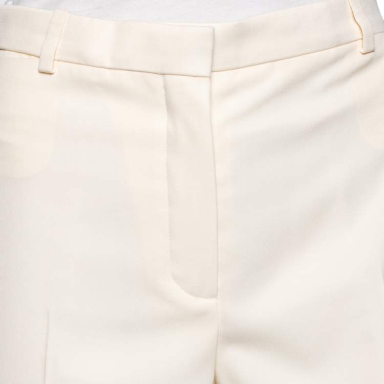 Pre Owned Hermes Cream Wool Trousers M