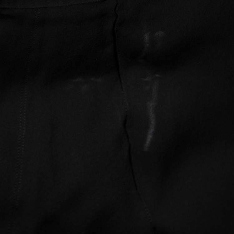 Pre Owned Hermes Black Silk Quilted Detail Joggers M
