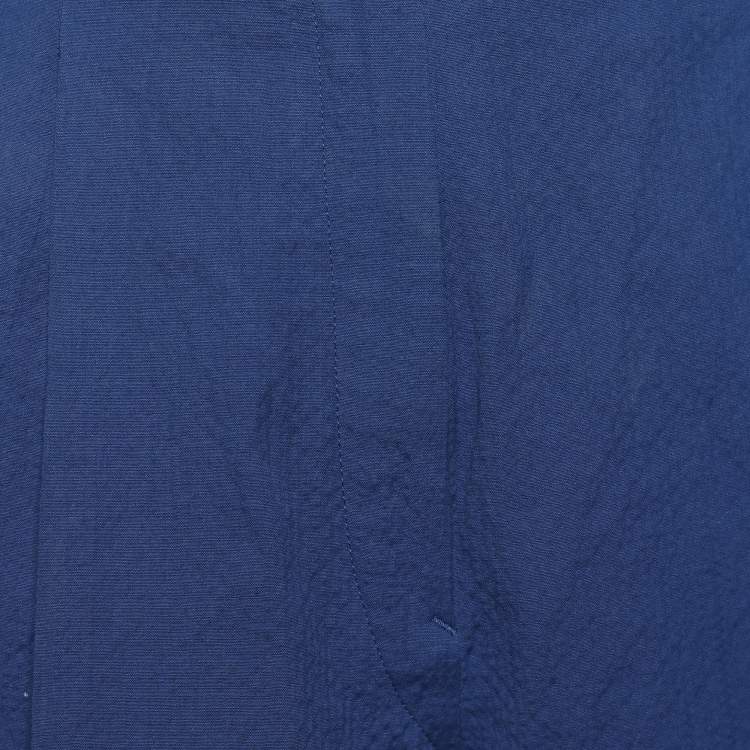 Pre Owned Hermes Blue Cotton Pleat Detailed Shorts M