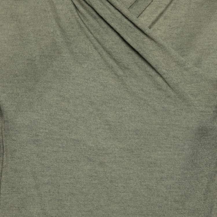 Pre Owned Hermes Green Cashmere Wrap Detail Sweater S