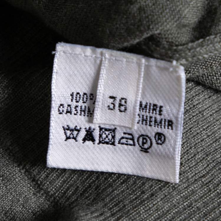 Pre Owned Hermes Green Cashmere Wrap Detail Sweater S