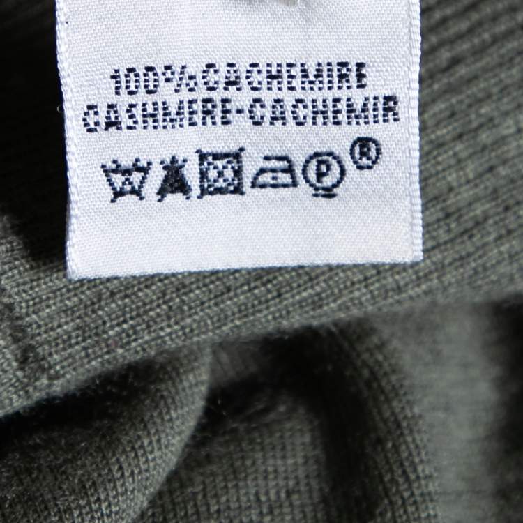 Pre Owned Hermes Green Cashmere Wrap Detail Sweater S