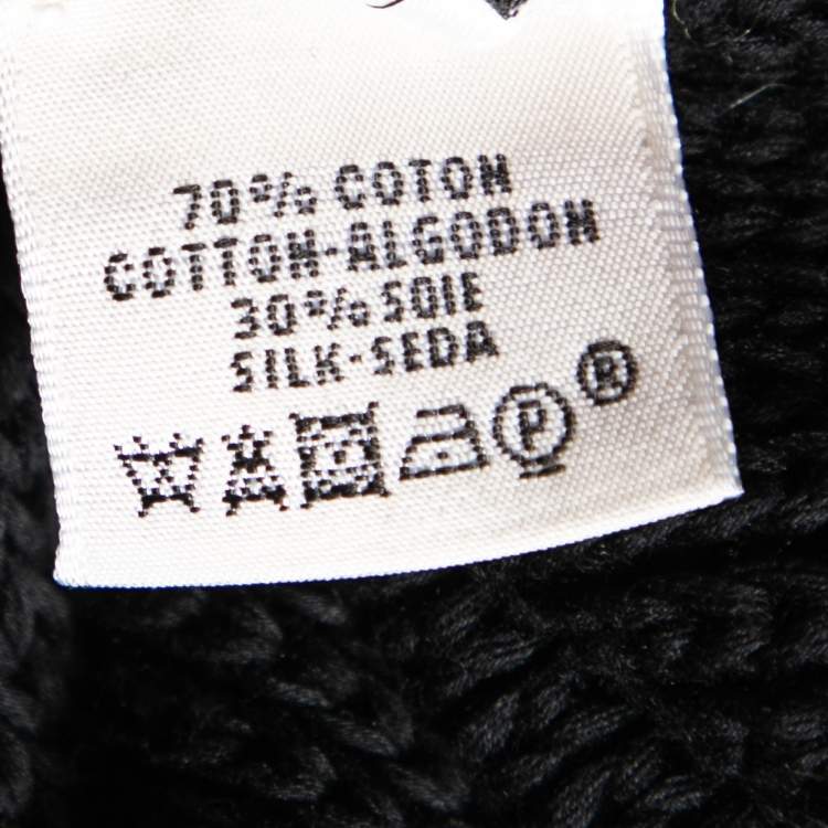 Pre Owned Hermes Black Cotton Knit Low Back Detail Sweater S
