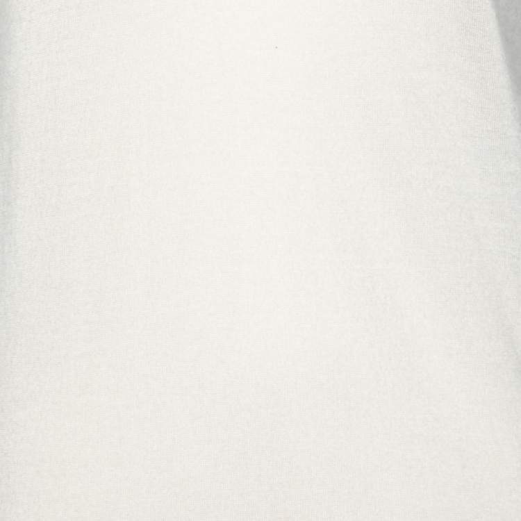 Pre Owned Hermes Cream Cashmere Short Sleeve Top S