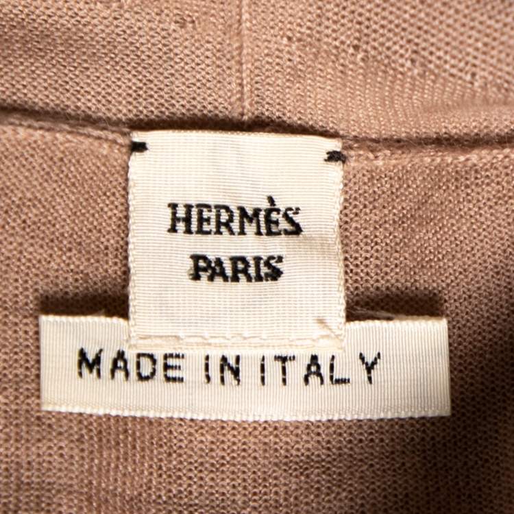 Pre Owned Hermes Dusky Pink Cashmere Wrap Detail Sweater S