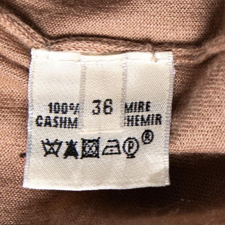 Pre Owned Hermes Dusky Pink Cashmere Wrap Detail Sweater S