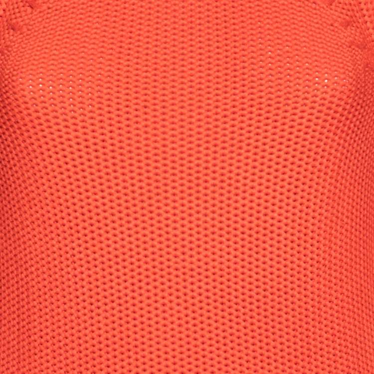 Pre Owned Hermes Orange Cotton Knit Low Back Detail Sweater S