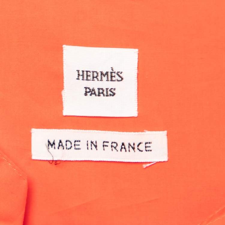 Pre Owned Hermes Orange Cotton Oversized Tunic Dress S