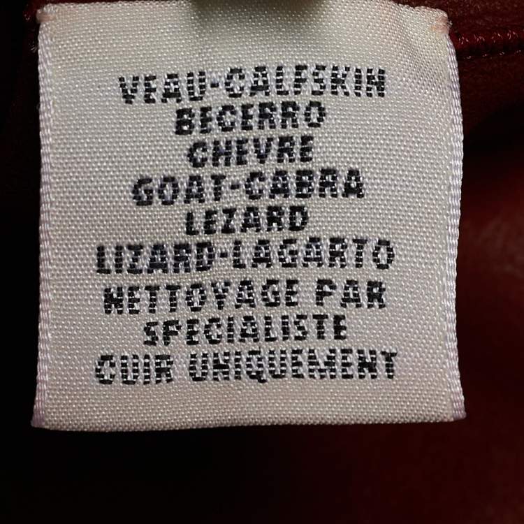 Pre Owned Hermes Red Suede & Lizard Trim Detail Tunic Dress M