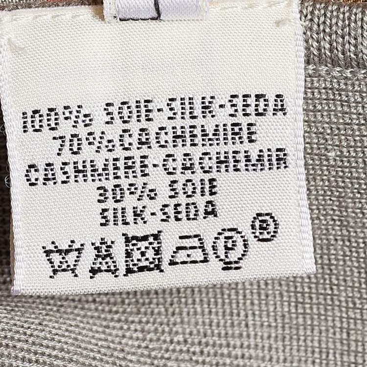Pre Owned Hermès Grey La Laboratoire du Temps Silk Sleeveless Turtleneck Top M