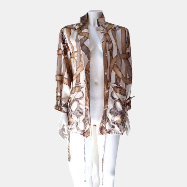 Pre Owned Hermes Multicolor Giacca in seta Jacket Size Tg.36 FR