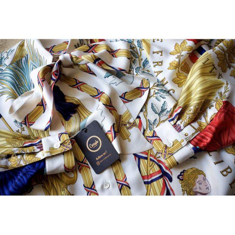 Pre Owned Hermes Multicolor Camicia in seta Shirt Size Tg.36 FR