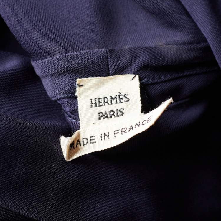 Pre Owned Hermès Deep Purple Jersey Open Back Knit Maxi Dress M