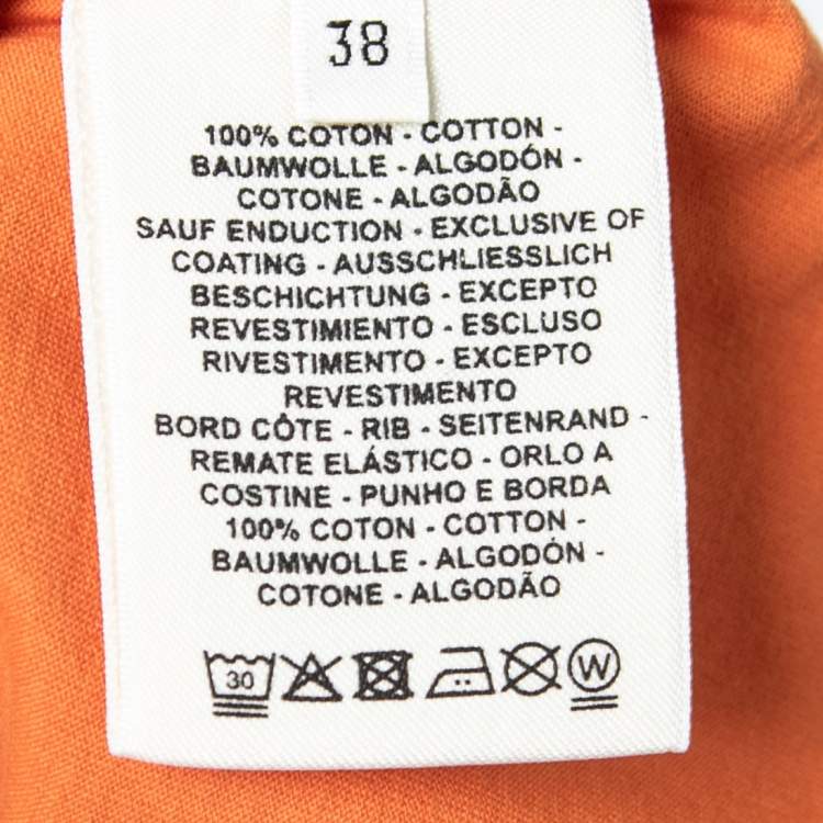 Pre Owned Hermes Orange Clic-Clac Print Cotton T-Shirt M