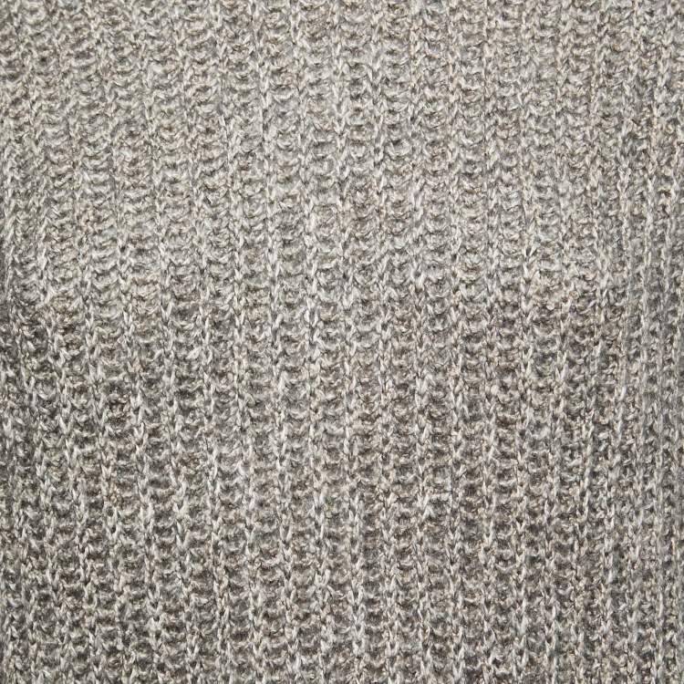 Pre Owned Hermes Grey Wool & Mohair Knitted Sweater S