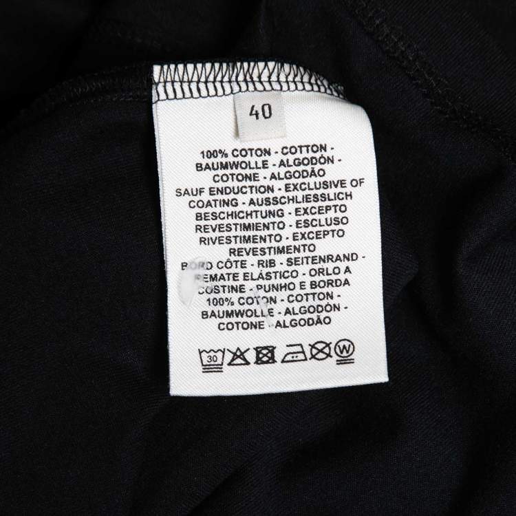 Pre Owned Hermes Black Cotton Clic-Clouc Print T-Shirt M