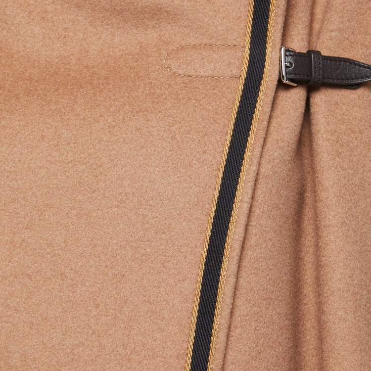 Pre Owned Hermes Brown Camel Hair Mid Length Coat M