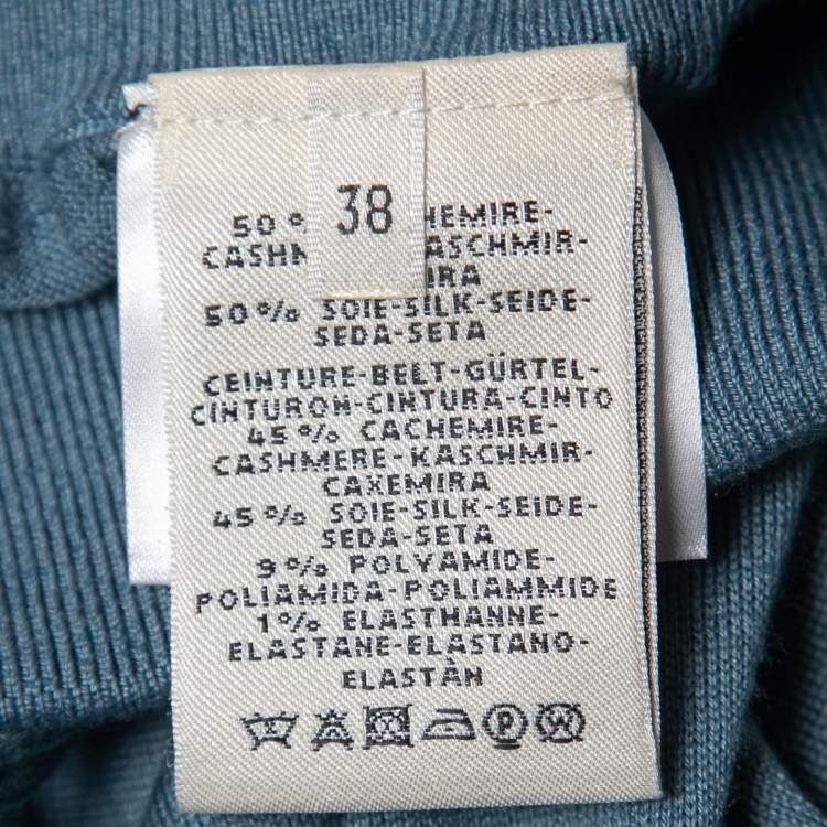 Pre Owned Hermes Blue Cashmere & Silk Knit Joggers M 