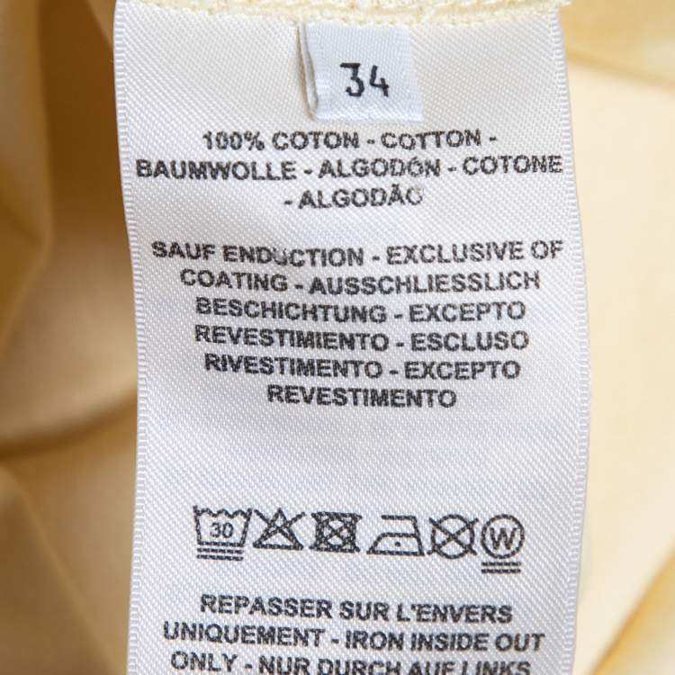 Pre Owned Hermes Yellow Cotton Faubourg Rainbow Print T-Shirt S