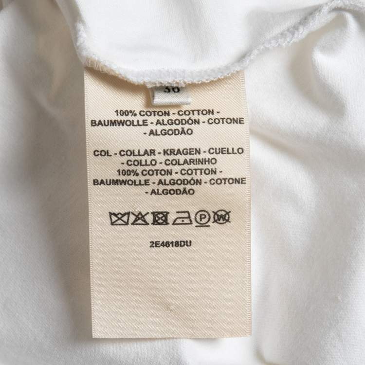 Pre Owned Hermes White Cotton Tra La La Print T-Shirt S