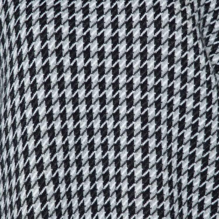 Pre Owned Hermes Black & Grey Patterned Knit Sweater with Infinity Neck Scarf M
