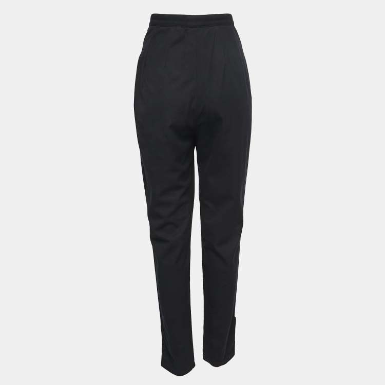 Pre Owned Hermes Black Cotton Tapered Leg Pants M