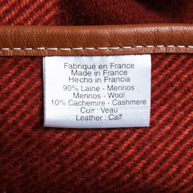 Pre Owned Hermes Brown/Orange Striped Wool and Cashmere Rocabar Poncho One Size