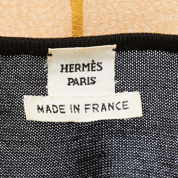 Pre Owned Hermes Multicolor Striped Silk Wrap Effect Sleeveless Knit Top M