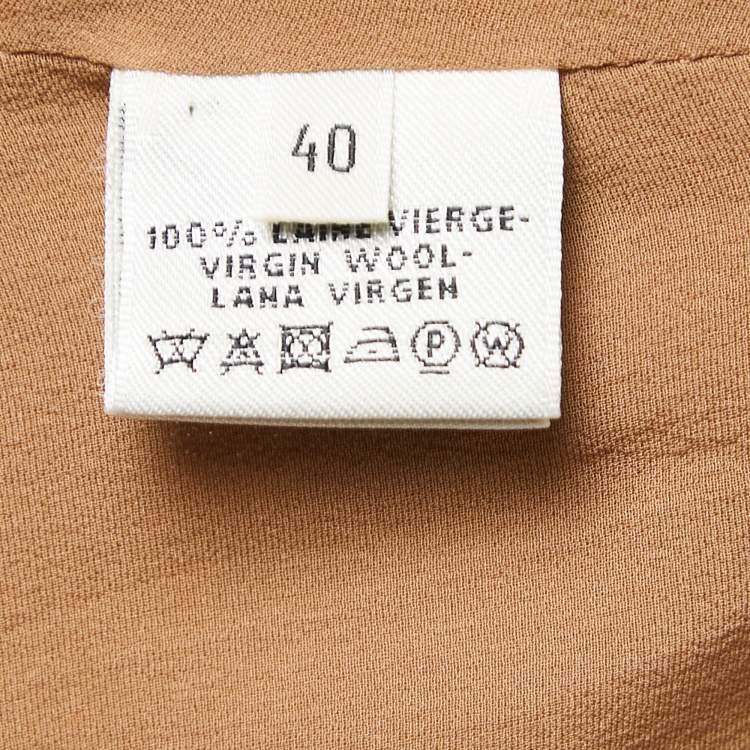 Pre Owned Hermes Brown Virgin Wool Oversized Top M