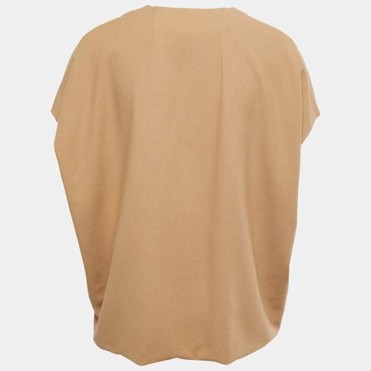 Pre Owned Hermes Brown Virgin Wool Oversized Top M