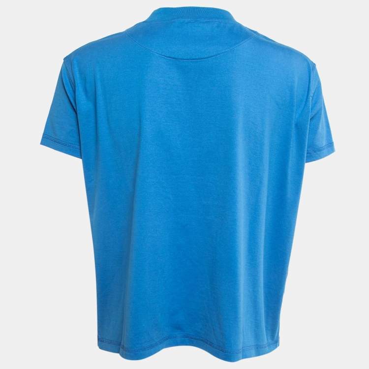 Pre Owned Hermes Blue Cotton Promenade Du Matin Print T-Shirt S
