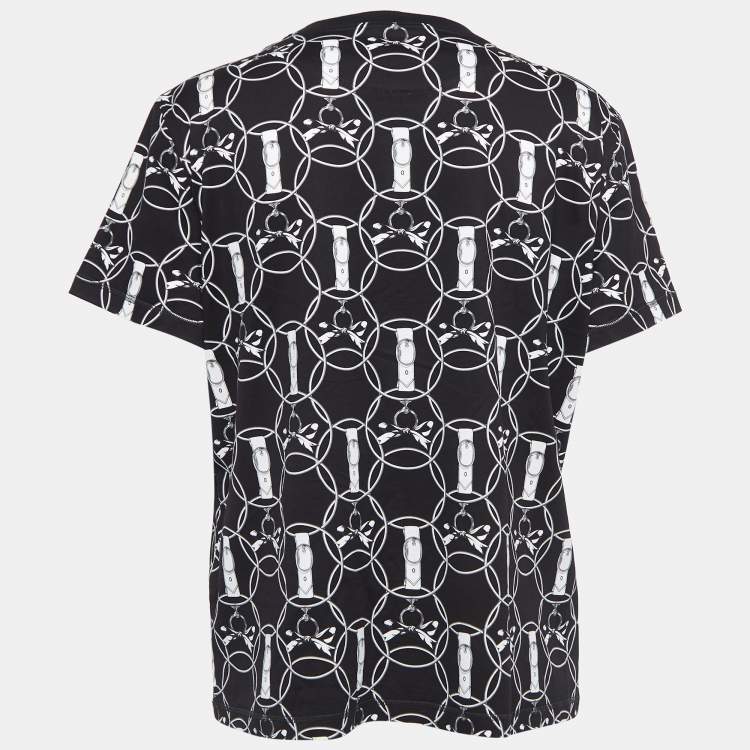 مملوكة مسبقًا Hermès  Black Promenade du Matin Cotton Crew Neck T-Shirt L