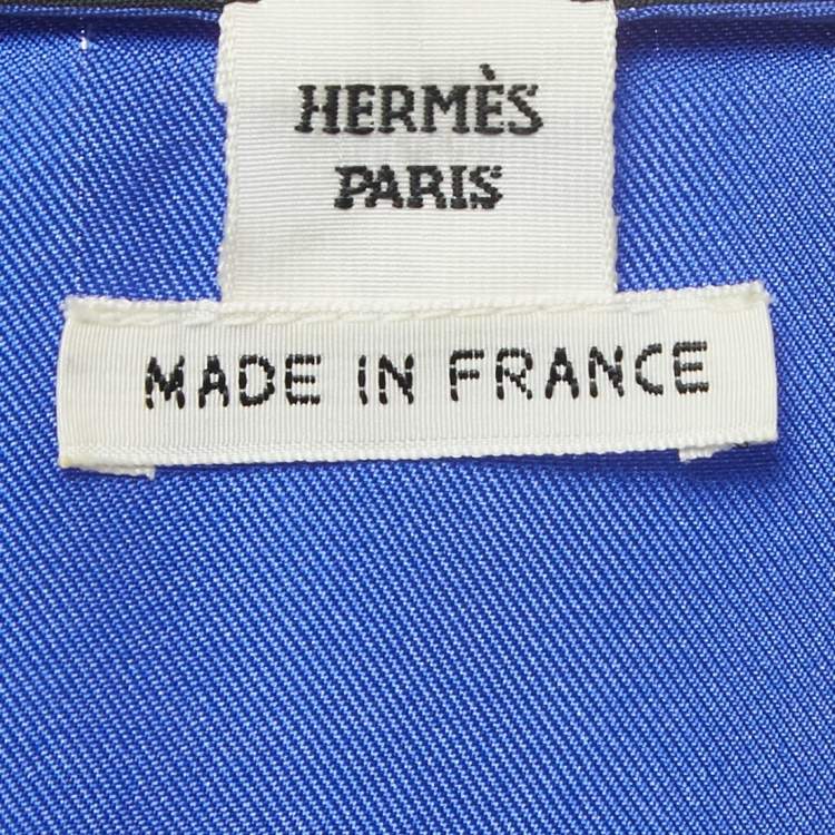 Pre Owned Hermès  Blue Printed Silk Twill Kaftan Dress M