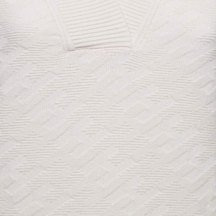 Pre Owned Hermès Pink Logo Knit Jacquard Mini Dress S