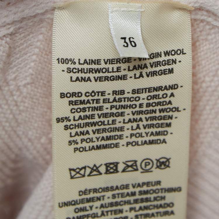 Pre Owned Hermès Pink Logo Knit Jacquard Mini Dress S