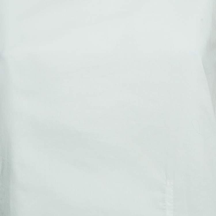 Pre Owned Hermes Vintage White Cotton Layered Sleeveless Top S