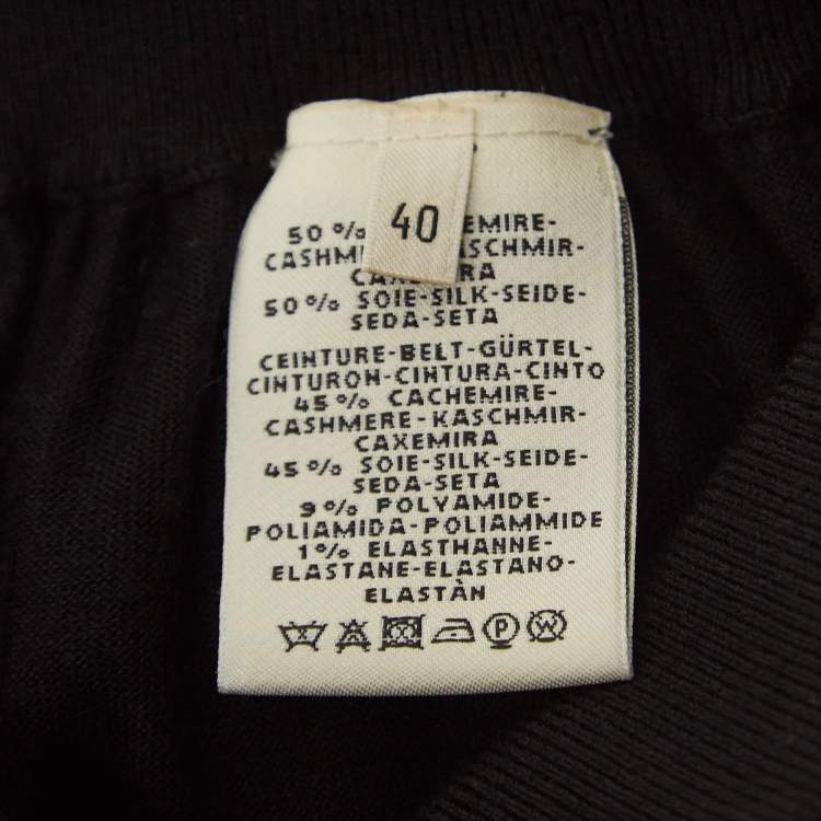 Pre Owned Hermes Black Cashmere & Silk Drawstring Jog Pants M