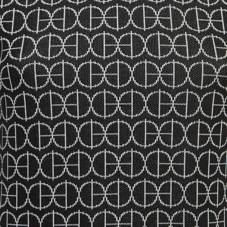 Pre Owned Hermes Black H Rond Jacquard Knit T-Shirt S
