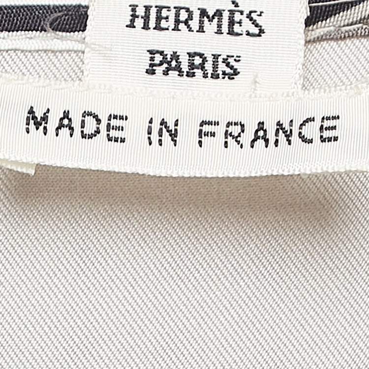 Pre Owned Hermès Grey Printed Silk Oversized Midi Dress S