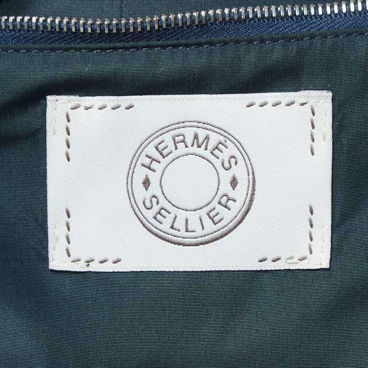 Pre Owned Hermès Teal Blue Synthetic Sleeveless Quilted Vest S