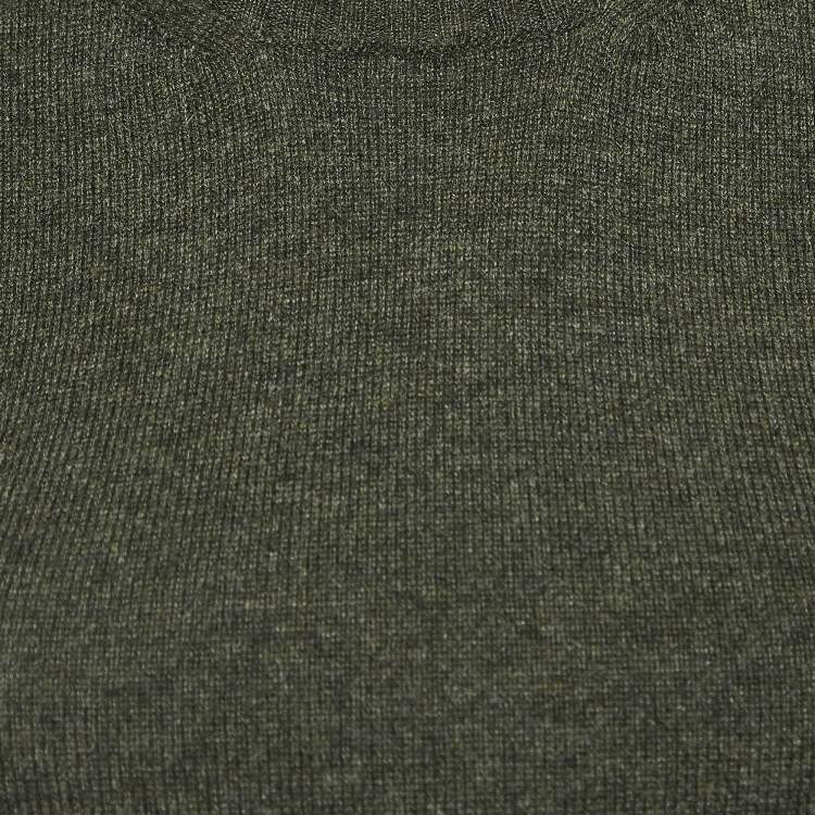 Pre Owned Hermes Olive Green Cashmere Knit Sweater Vest S